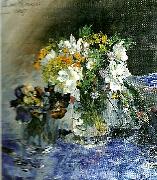 Carl Larsson buketter i 2 glas blommor oil painting artist